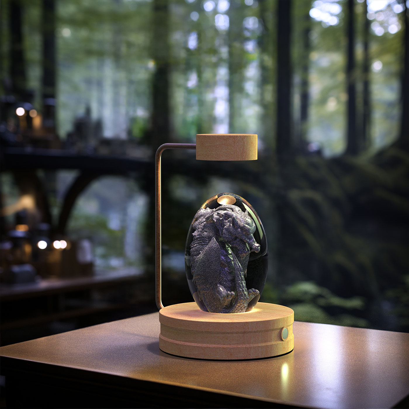 Crystal Ball Dinosaur Night Light Cosmic LED Bedside Lamp