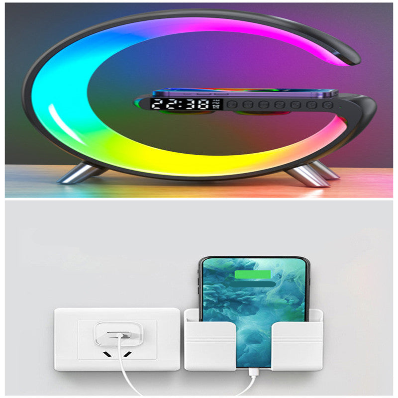 Smart G-Shape LED Lamp with Bluetooth Speaker & Wireless Charger