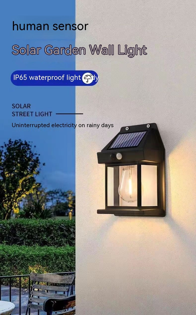 Outdoor Solar  Waterproof Tungsten Induction Garden Wall Lamp