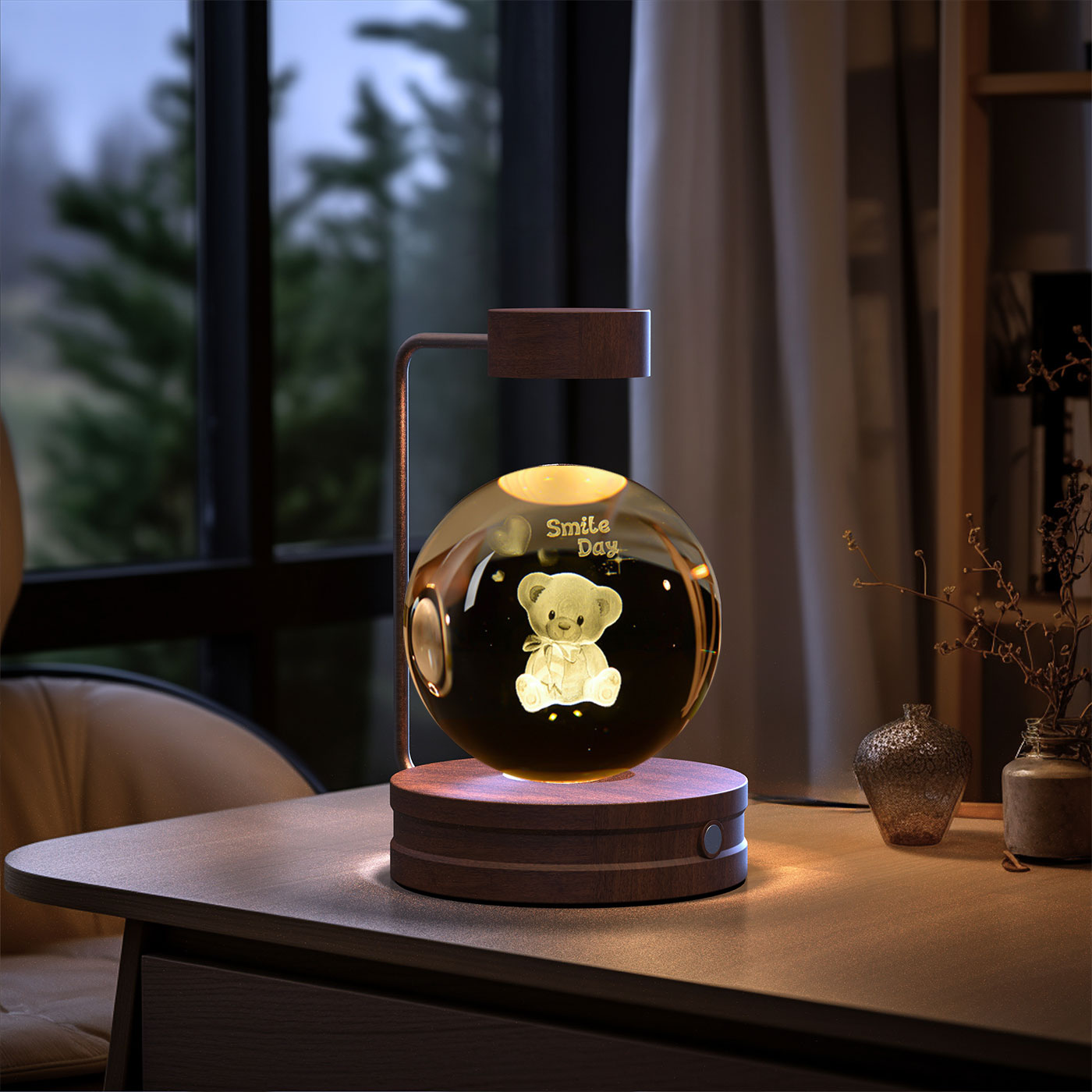 Crystal Ball Dinosaur Night Light Cosmic LED Bedside Lamp