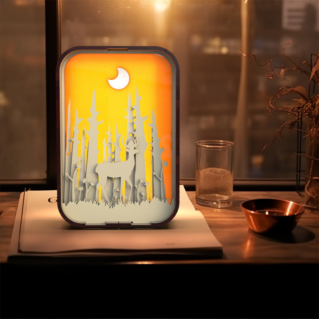 Minimalist Wood Carving Night Light Decorative Bedside Lamp