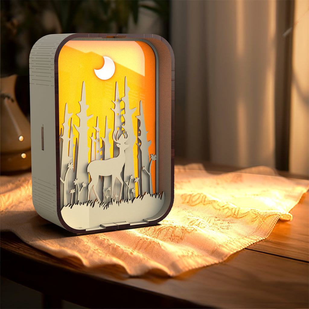 Minimalist Wood Carving Night Light Decorative Bedside Lamp