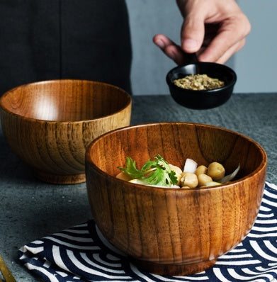 Japanese Style Wooden Bowl Set
