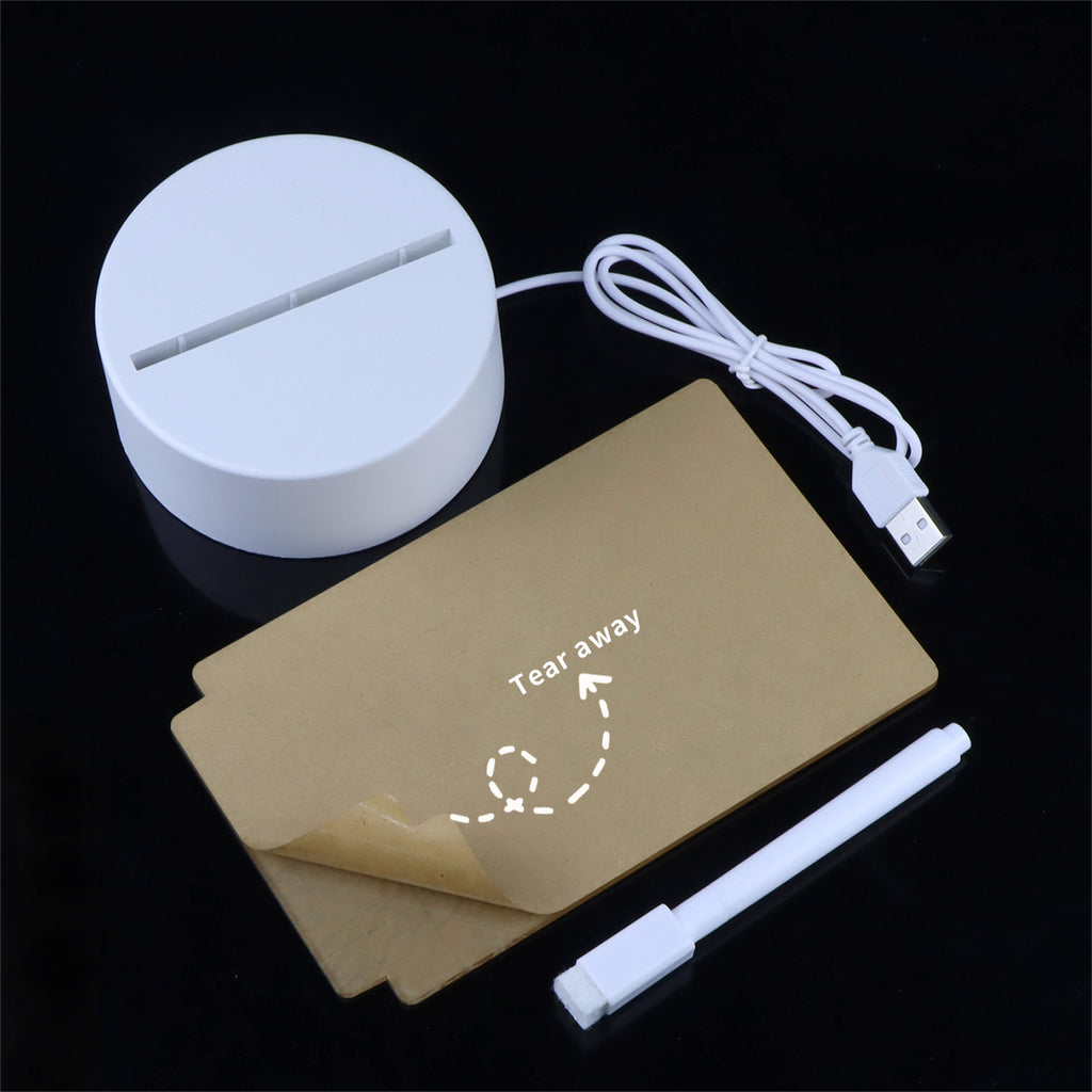 LED Message Board Night Light – USB Acrylic Writing Lamp with Glowing Note Display
