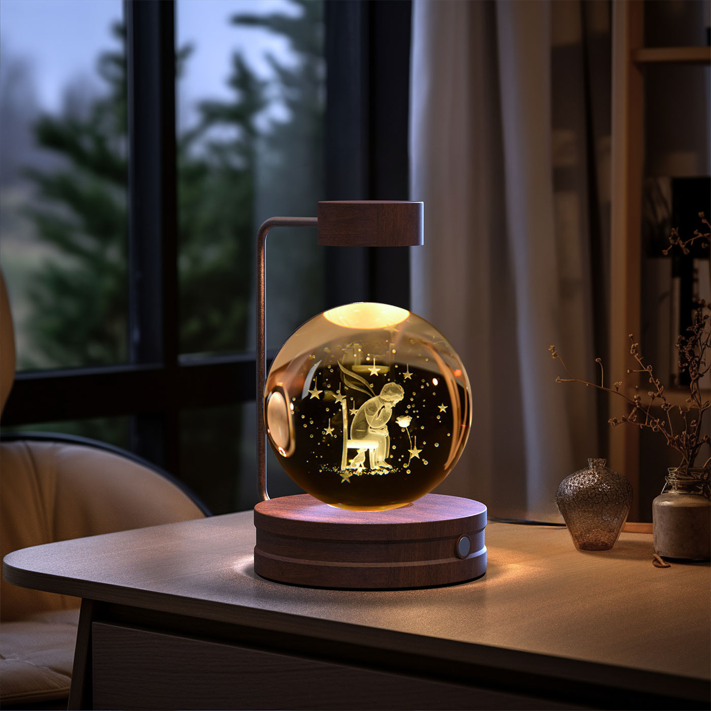 Crystal Ball Dinosaur Night Light Cosmic LED Bedside Lamp