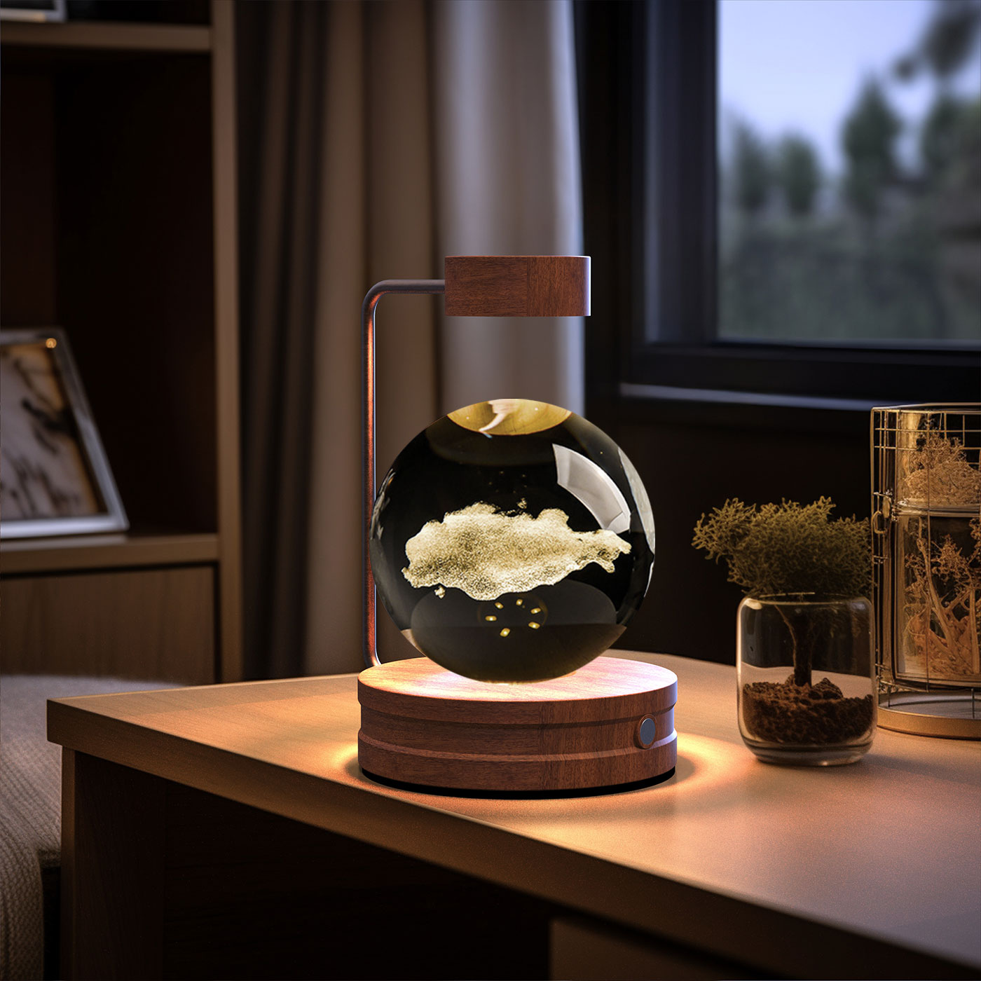 Crystal Ball Dinosaur Night Light Cosmic LED Bedside Lamp