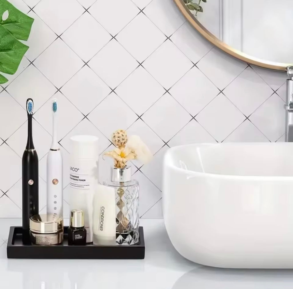Silicone Bathroom Countertop Organizer Tray