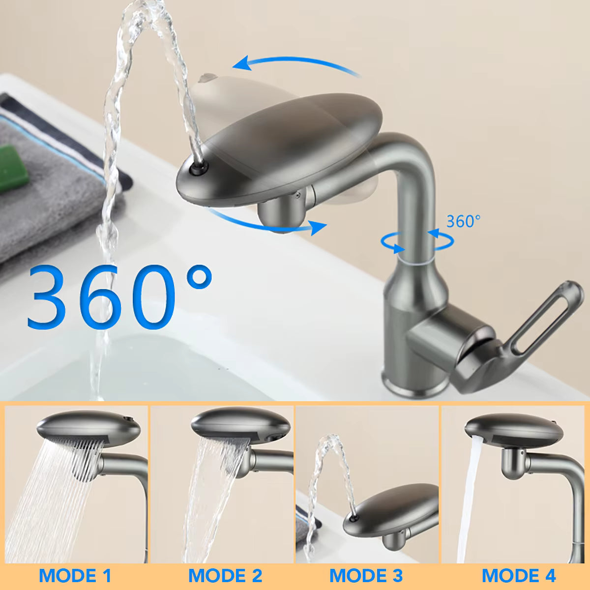 Modern Single Handle Basin Faucet – Hot & Cold Water