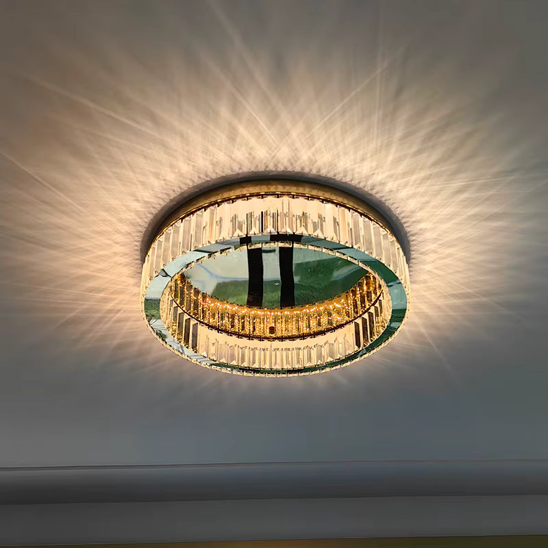 Modern Crystal Circle LED Ceiling Light – Dimmable Luxury Chandelier