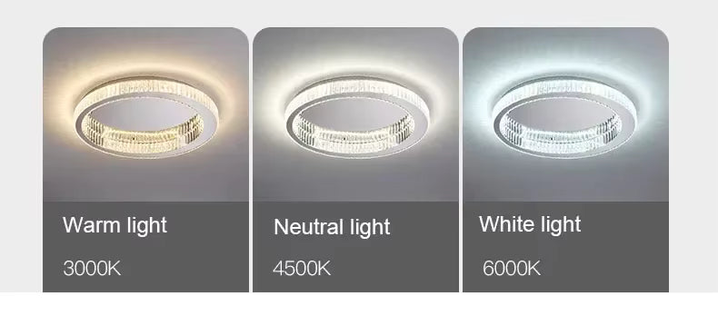 Modern Crystal Circle LED Ceiling Light – Dimmable Luxury Chandelier