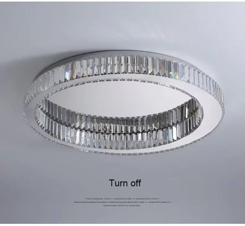 Modern Crystal Circle LED Ceiling Light – Dimmable Luxury Chandelier