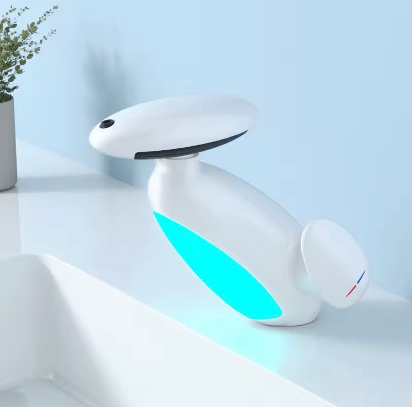 LED Bathroom Basin Faucet – Pull-Out Sink Mixer with 3-Color Light & Rotating Spray