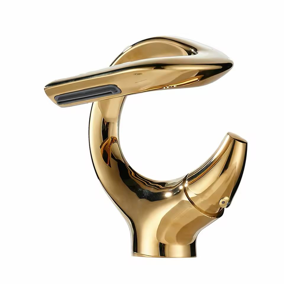 Waterfall Basin Faucet – Brass Bathroom Mixer Tap (Hot & Cold)