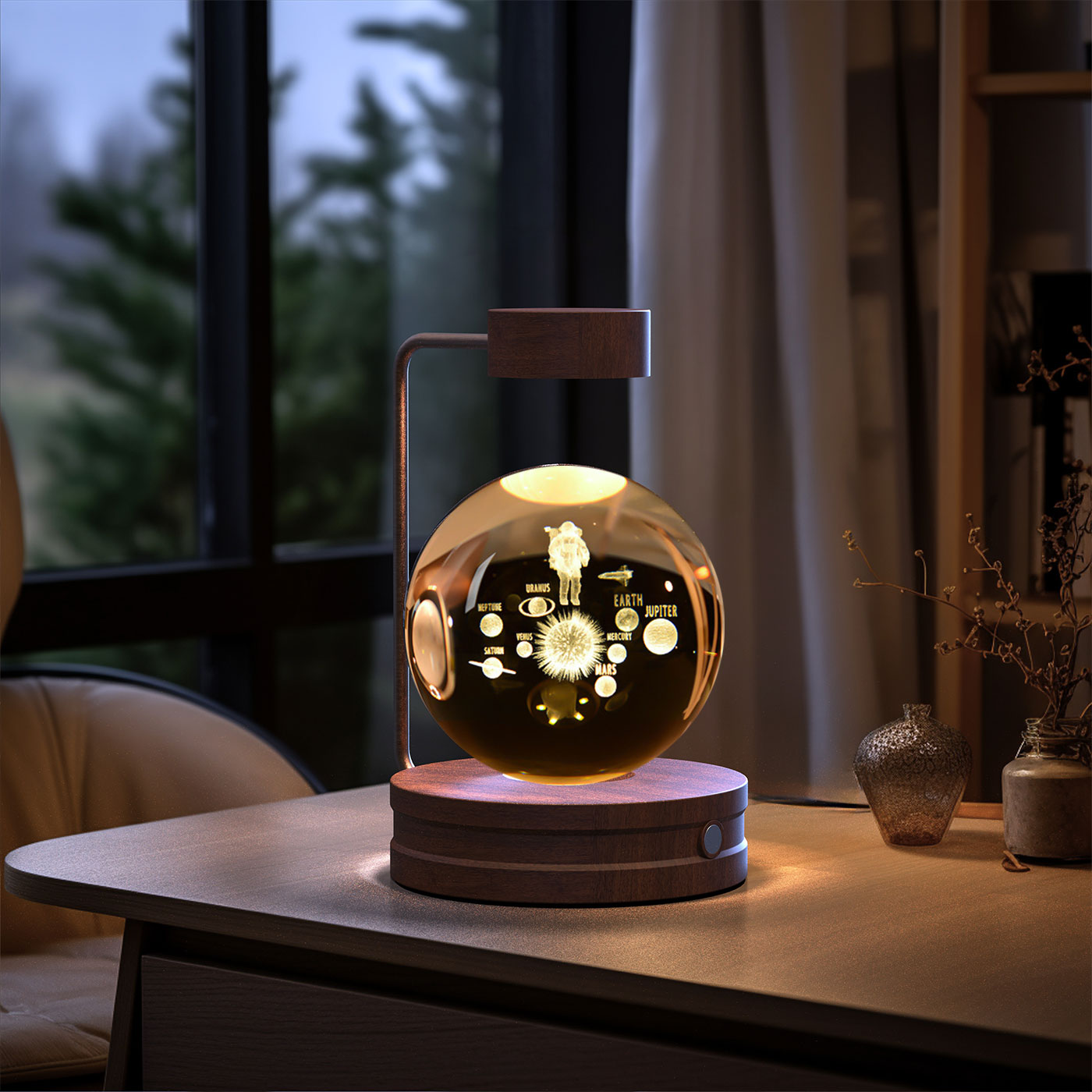 Crystal Ball Dinosaur Night Light Cosmic LED Bedside Lamp
