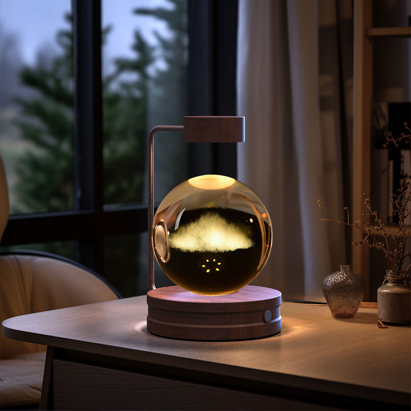 Crystal Ball Dinosaur Night Light Cosmic LED Bedside Lamp