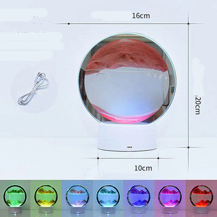 3D Quicksand Table Lamp – Moving Sand Art Bedside Light