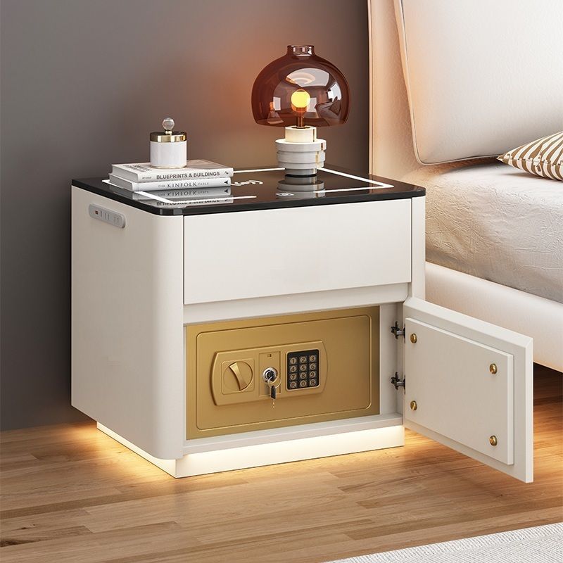 Smart Bedside Table with Safe & Wireless Charging