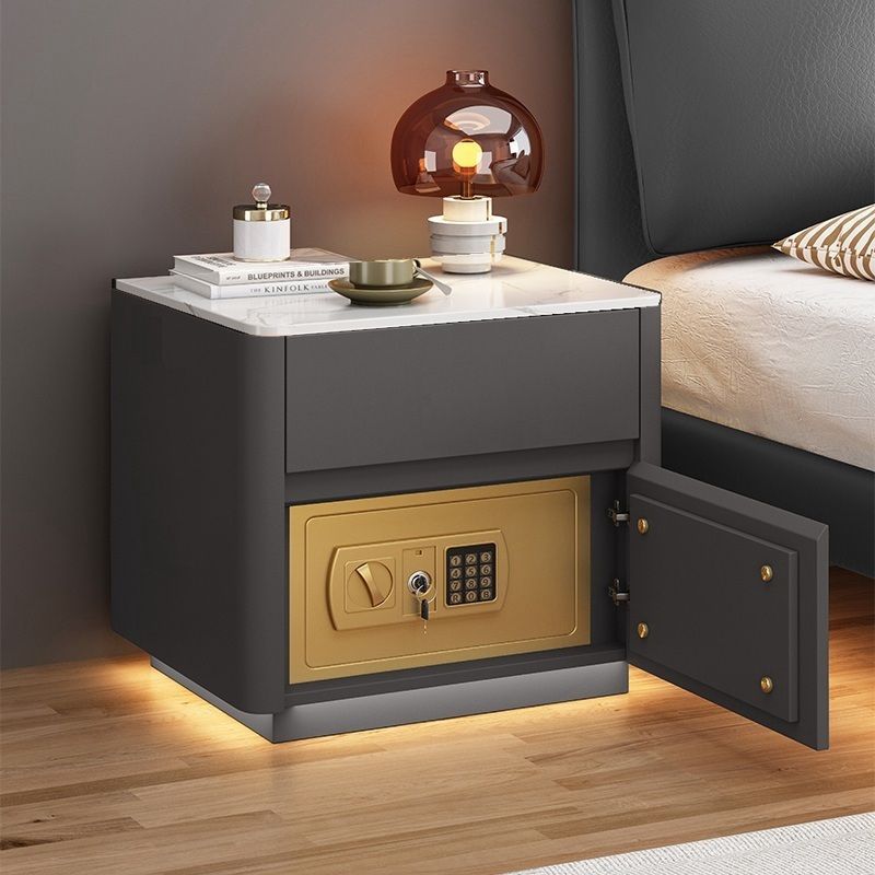 Smart Bedside Table with Safe & Wireless Charging