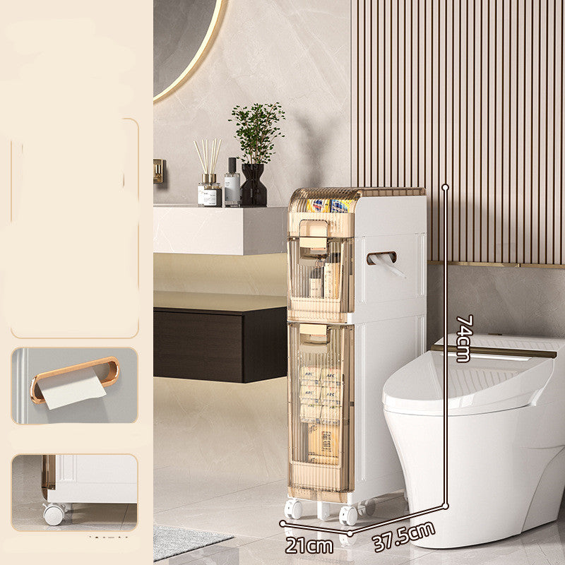 Slim Bathroom Storage Cabinet Pull-Out Drawer Organizer