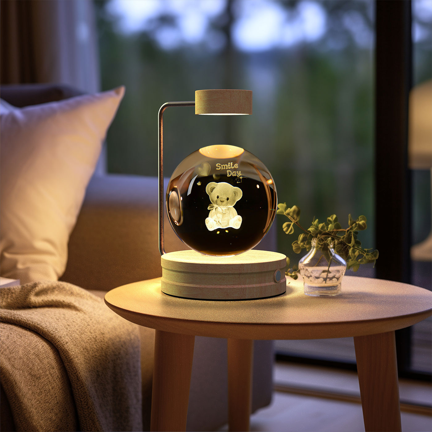 Crystal Ball Dinosaur Night Light Cosmic LED Bedside Lamp