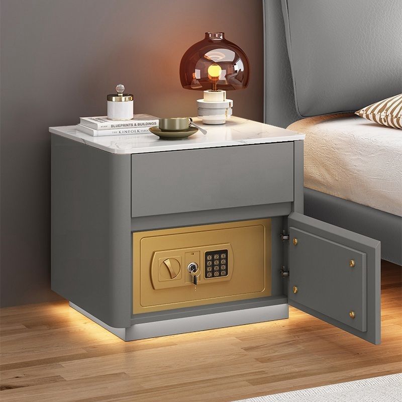 Smart Bedside Table with Safe & Wireless Charging