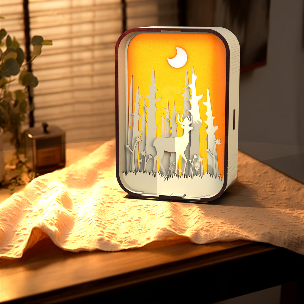 Minimalist Wood Carving Night Light Decorative Bedside Lamp