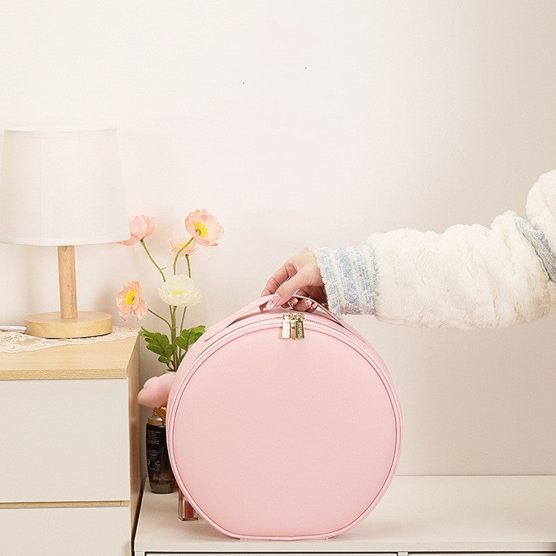 Smart LED Makeup Bag with Mirror – Large Capacity Travel Cosmetic Organizer