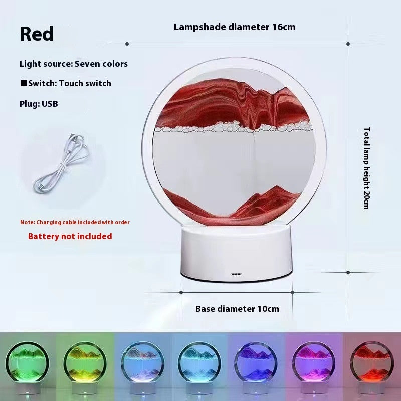 3D Quicksand Table Lamp – Moving Sand Art Bedside Light