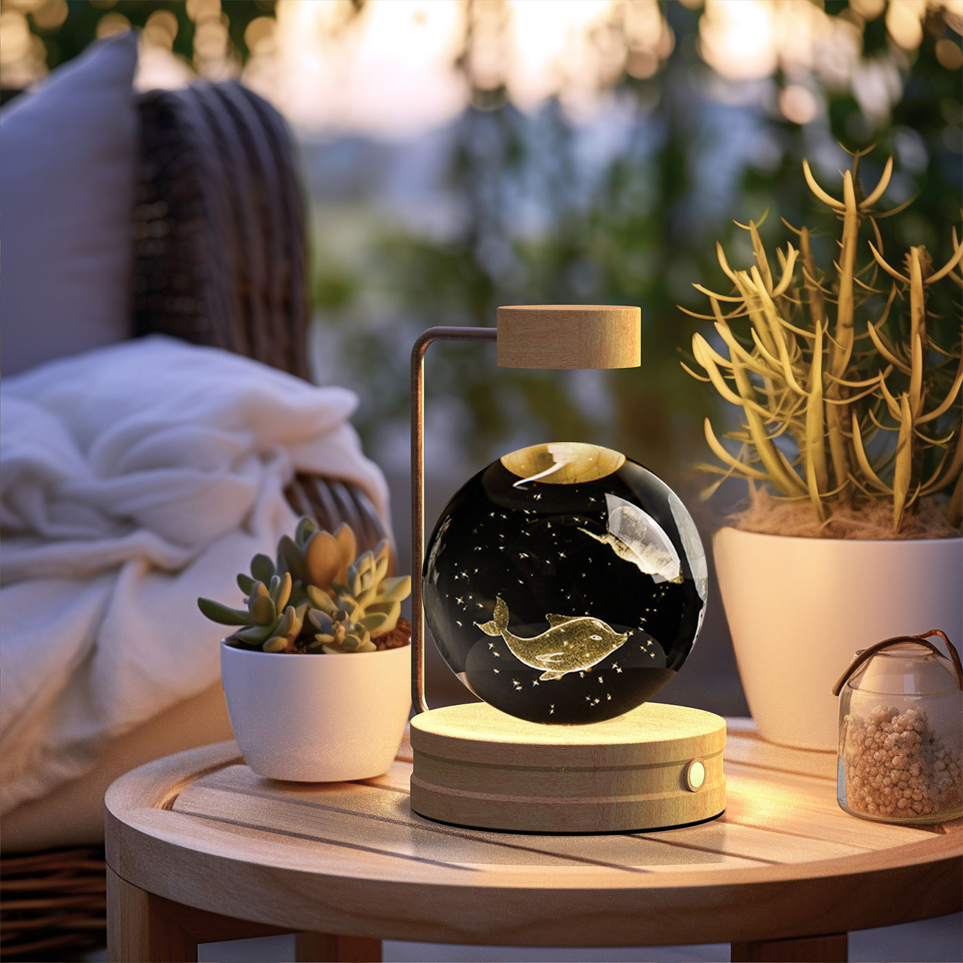 Crystal Ball Dinosaur Night Light Cosmic LED Bedside Lamp