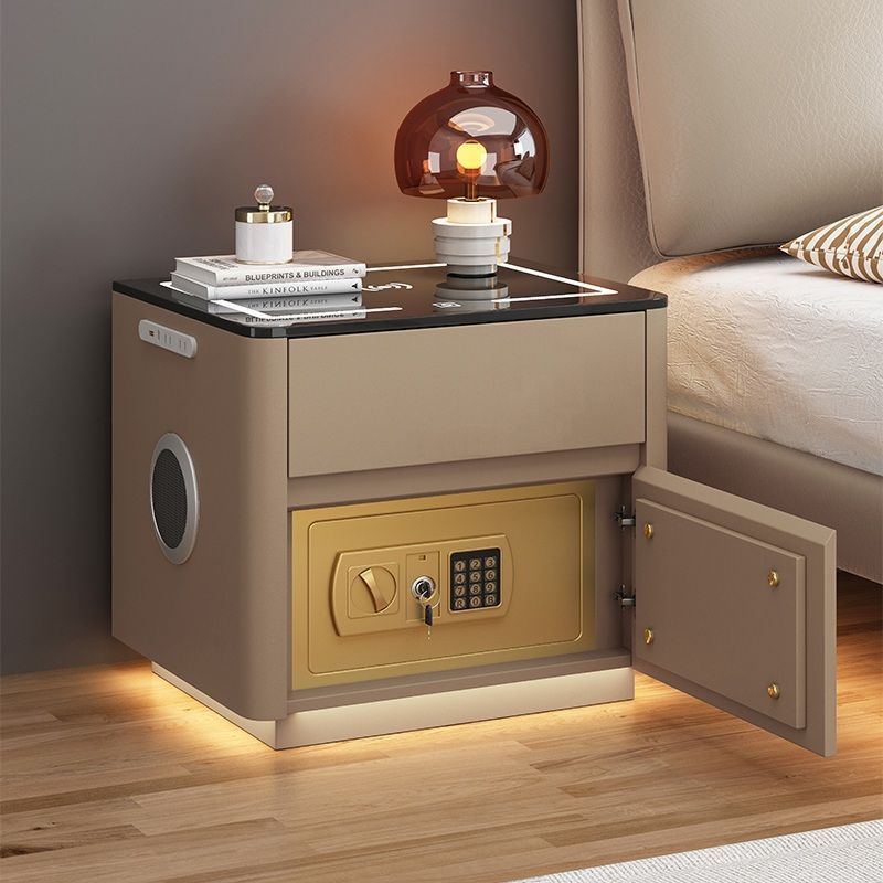 Smart Bedside Table with Safe & Wireless Charging