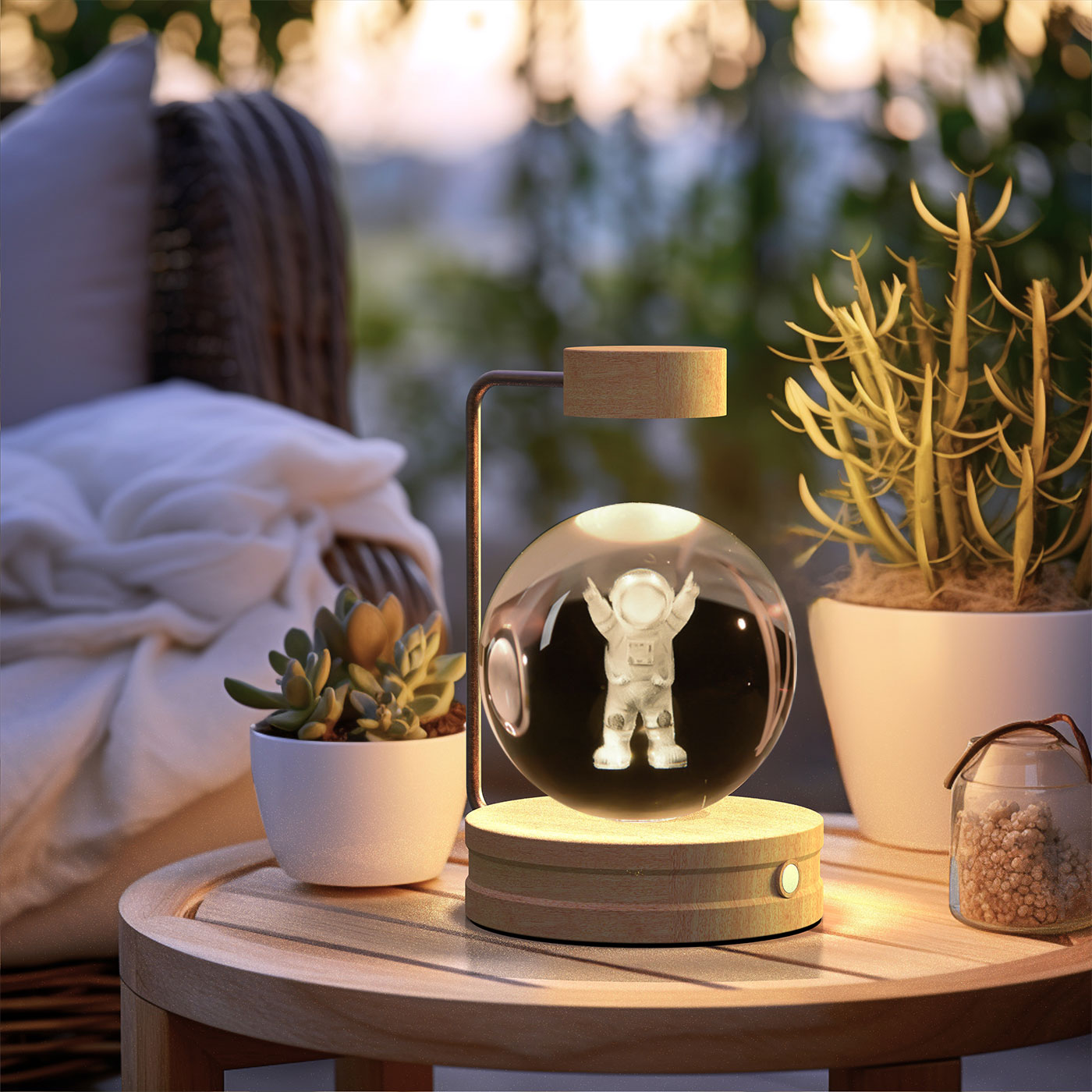 Crystal Ball Dinosaur Night Light Cosmic LED Bedside Lamp