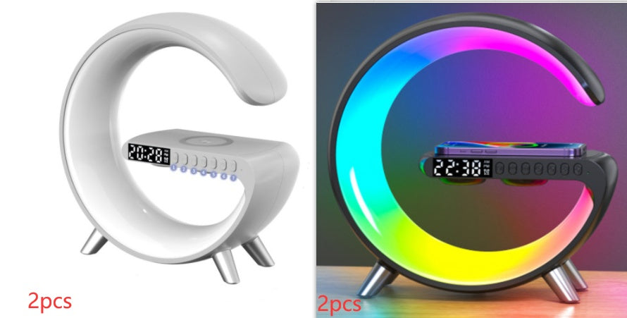 Smart G-Shape LED Lamp with Bluetooth Speaker & Wireless Charger