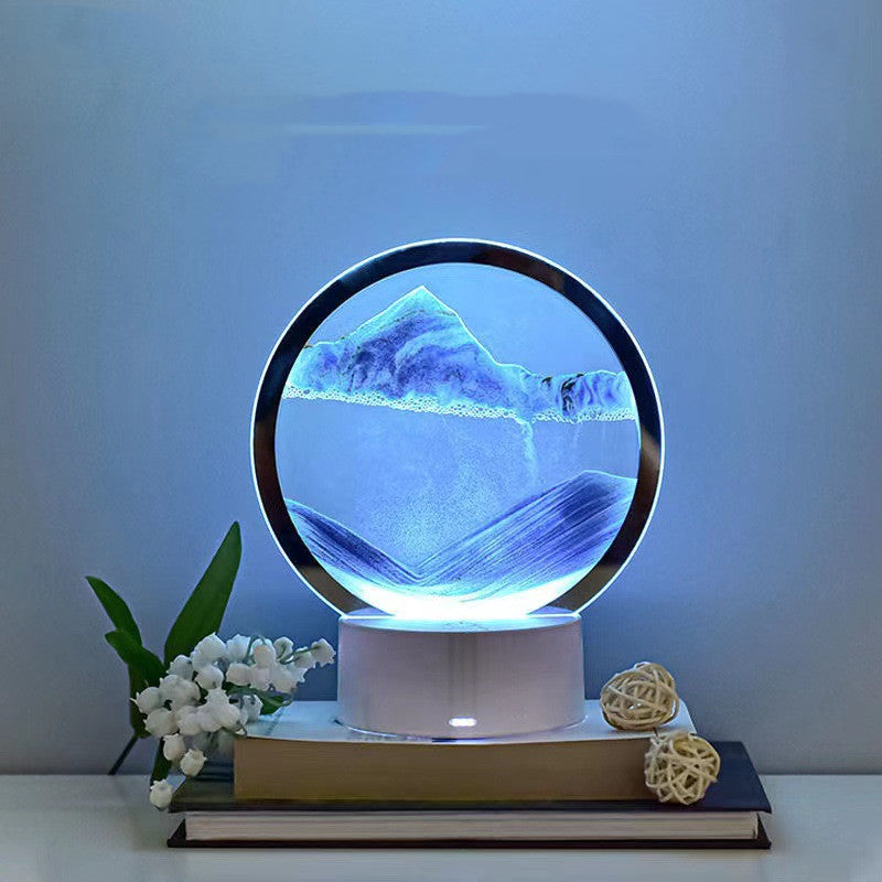 3D Quicksand Table Lamp – Moving Sand Art Bedside Light