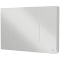 Bathroom Mirror Cabinet with Light, Bathroom Storage Cupboard with USB Charge, Adjustable Shelf, 35.5"W x 25.5"H, White