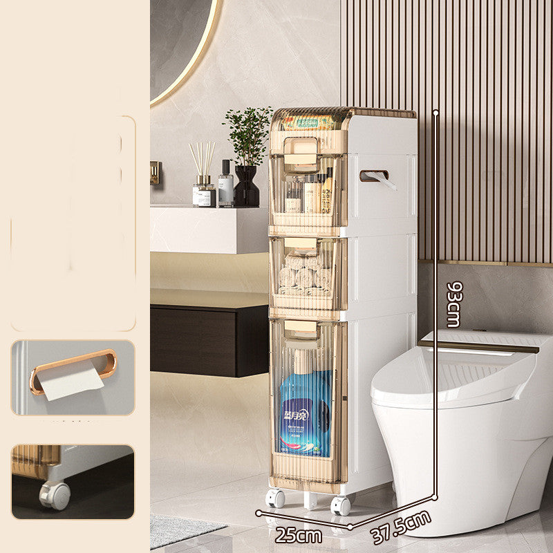 Slim Bathroom Storage Cabinet Pull-Out Drawer Organizer