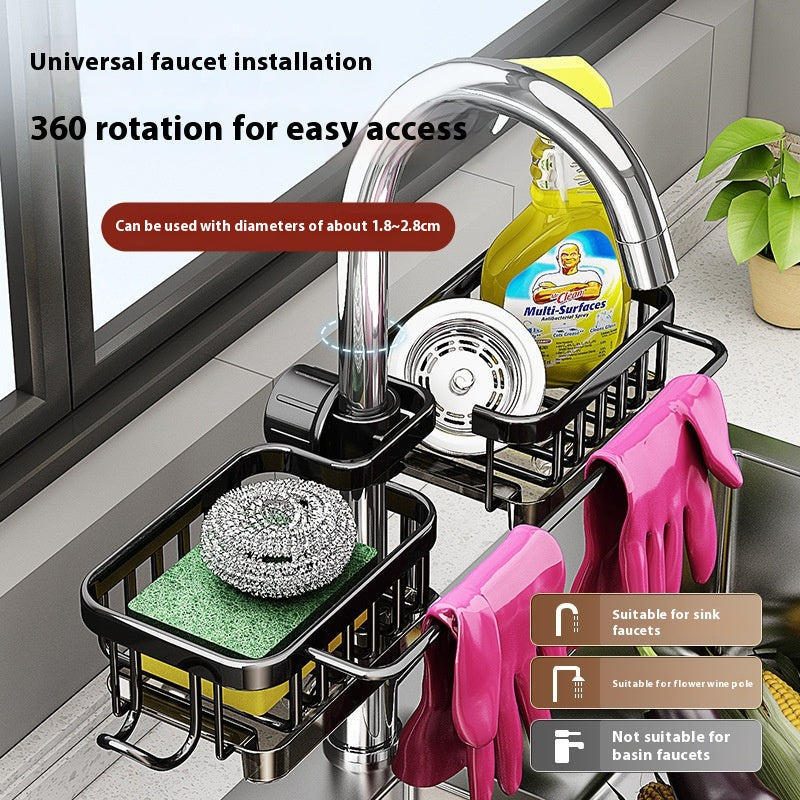 Kitchen Sink Storage Rack – Faucet Hanging Drain Basket