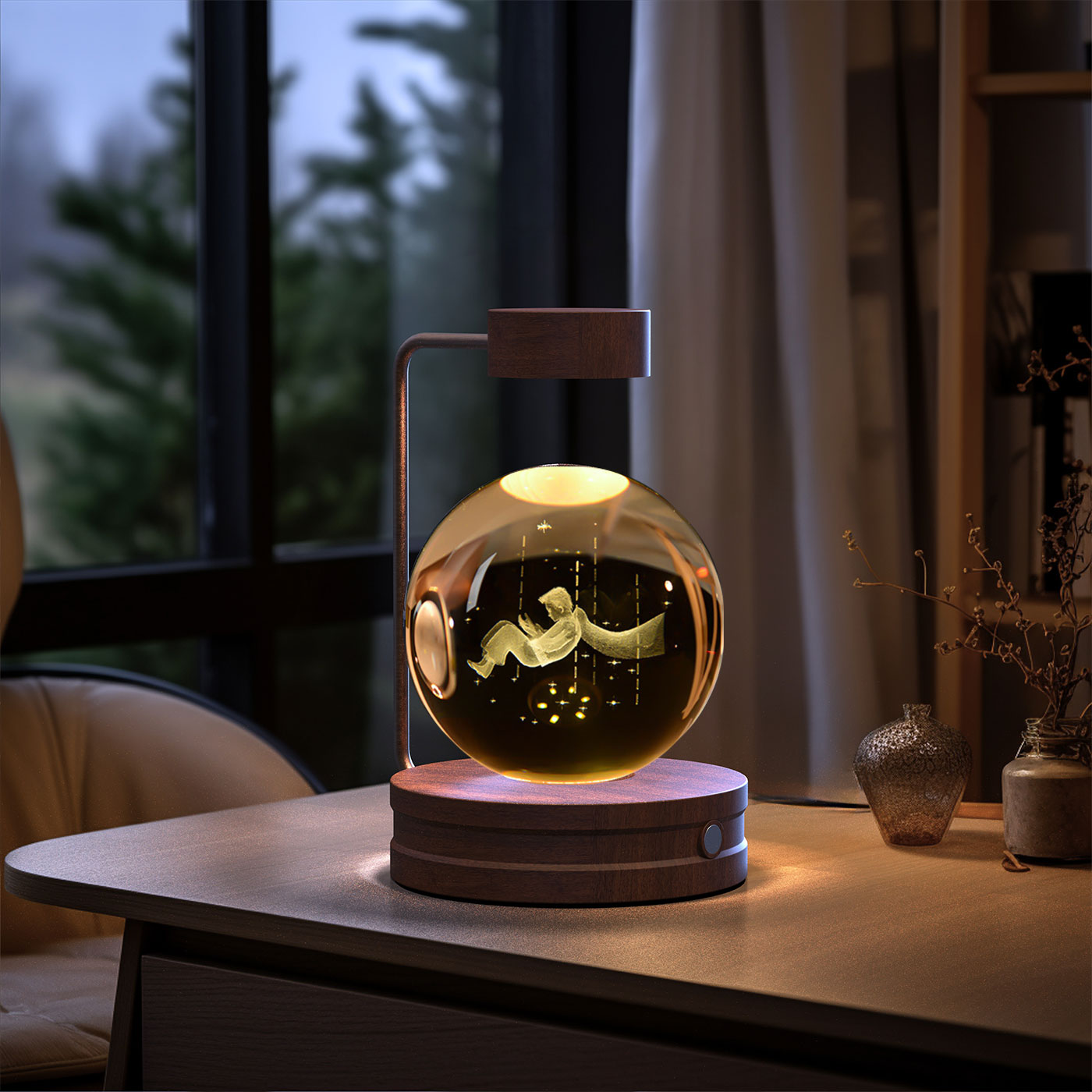 Crystal Ball Dinosaur Night Light Cosmic LED Bedside Lamp