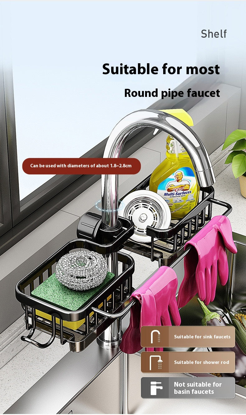 Kitchen Sink Storage Rack – Faucet Hanging Drain Basket