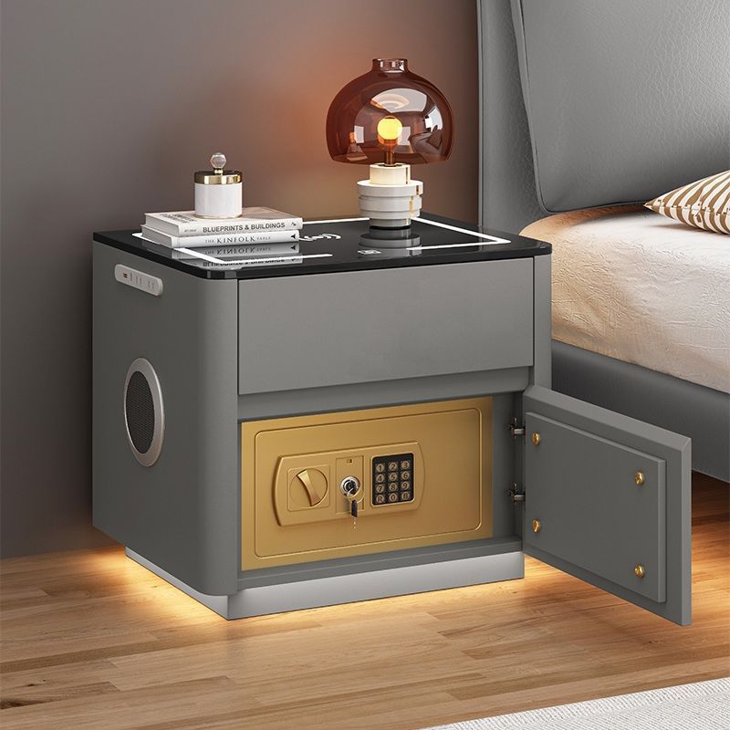 Smart Bedside Table with Safe & Wireless Charging