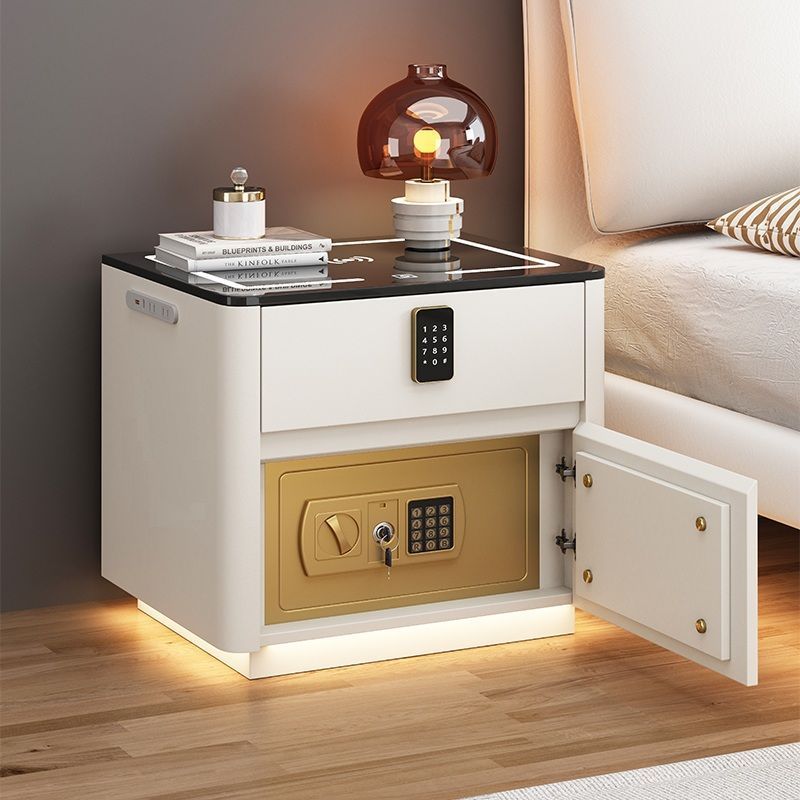 Smart Bedside Table with Safe & Wireless Charging