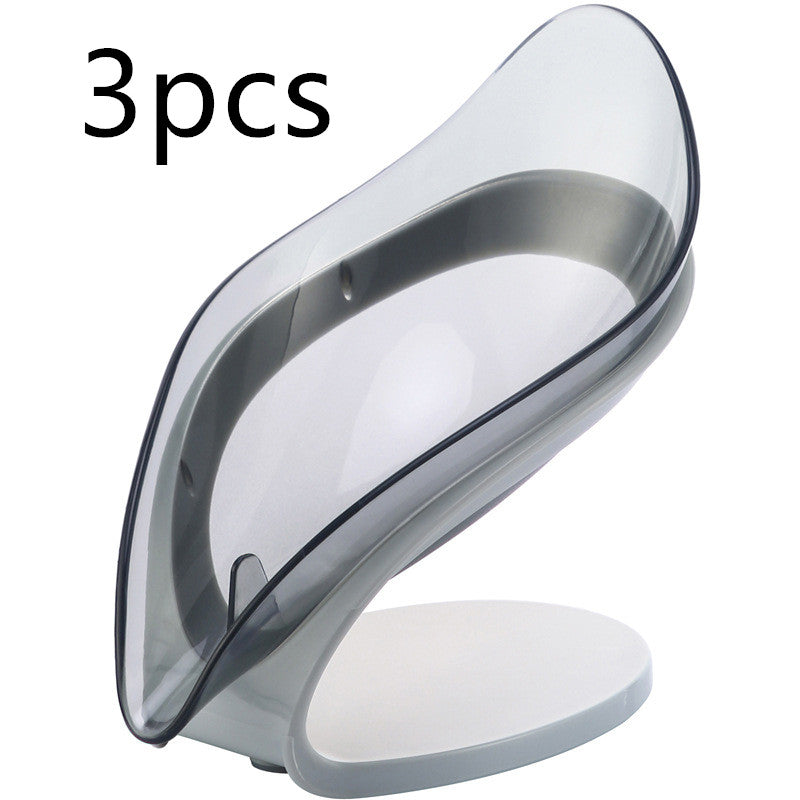 Leaf Shape Self-Draining Soap Holder – Non-Slip Bathroom & Kitchen Soap Tray