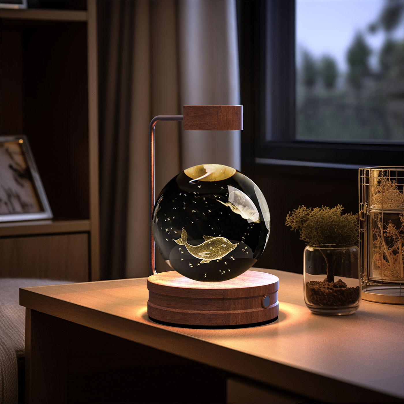 Crystal Ball Dinosaur Night Light Cosmic LED Bedside Lamp