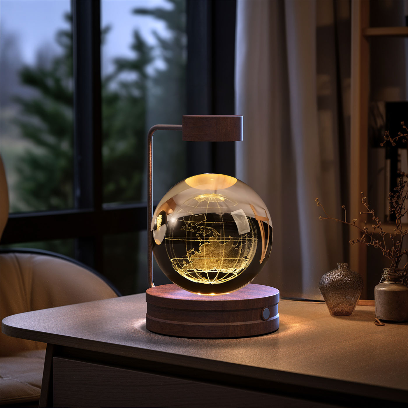 Crystal Ball Dinosaur Night Light Cosmic LED Bedside Lamp