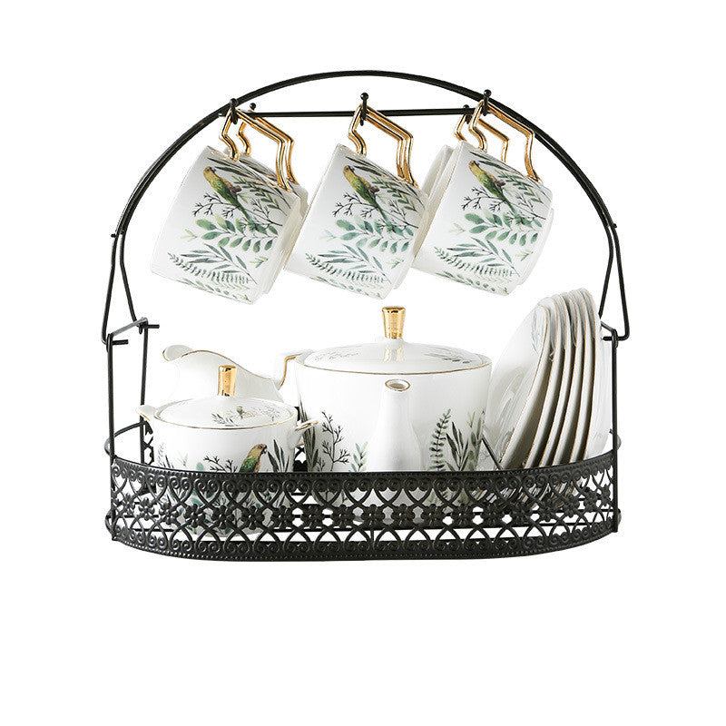 European Ceramic Coffee Cup & Saucer Set