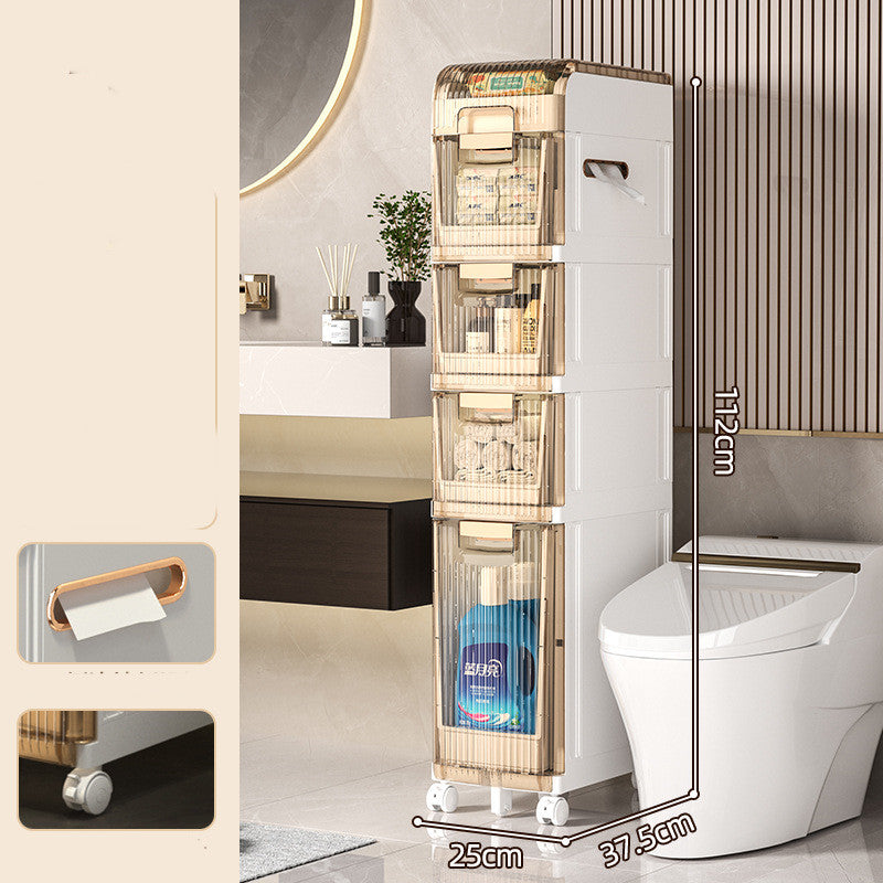 Slim Bathroom Storage Cabinet Pull-Out Drawer Organizer