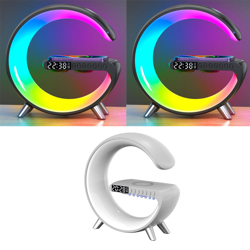 Smart G-Shape LED Lamp with Bluetooth Speaker & Wireless Charger