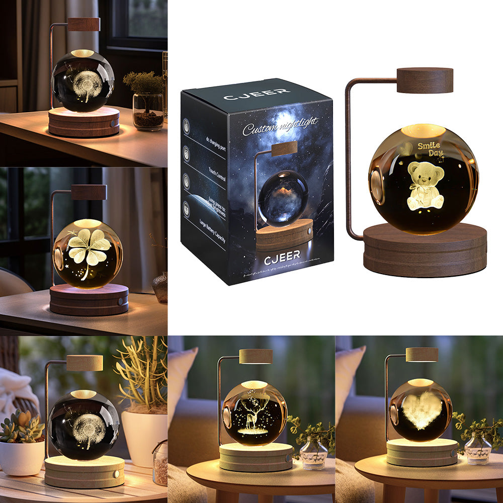 Crystal Ball Dinosaur Night Light Cosmic LED Bedside Lamp