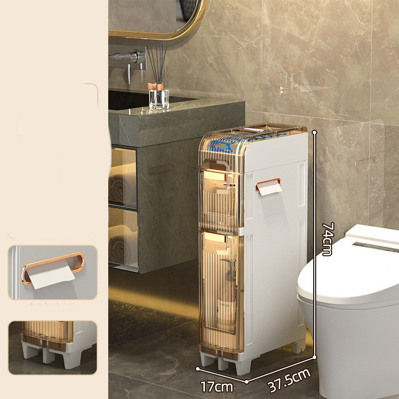 Slim Bathroom Storage Cabinet Pull-Out Drawer Organizer