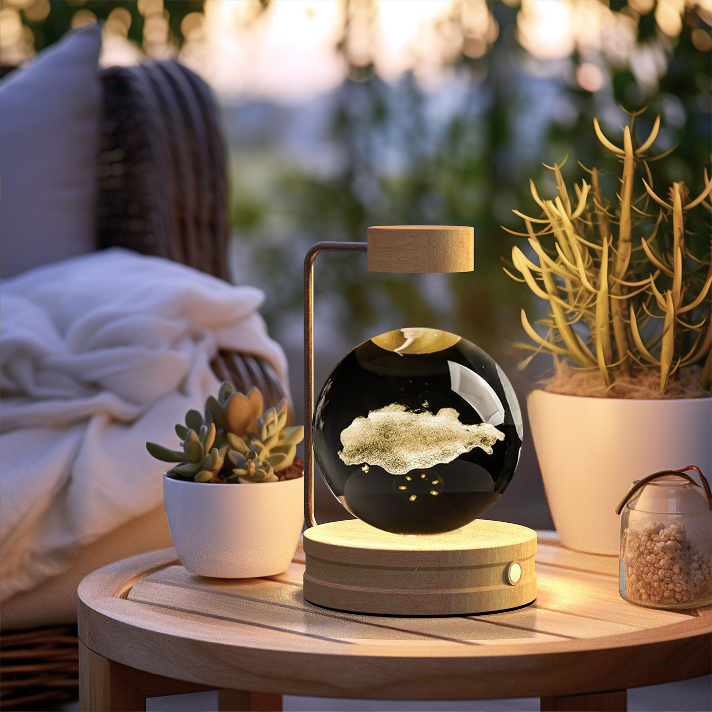 Crystal Ball Dinosaur Night Light Cosmic LED Bedside Lamp