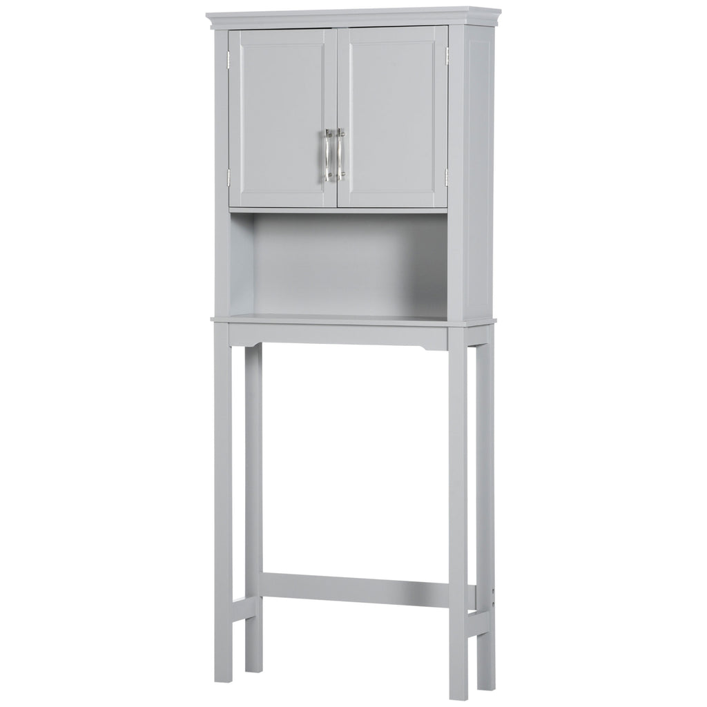 Modern Over-Toilet Storage Cabinet – Double Door Bathroom Organizer (Grey)